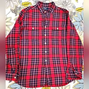 Ralph Lauren Polo Classic Heavy Plaid Button-Up Shirt sz L